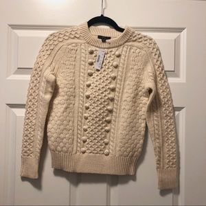 J. Crew popcorn cable-knit sweater